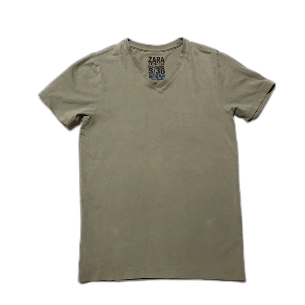 Zara Super Slim Fit Tee Size Small Khaki